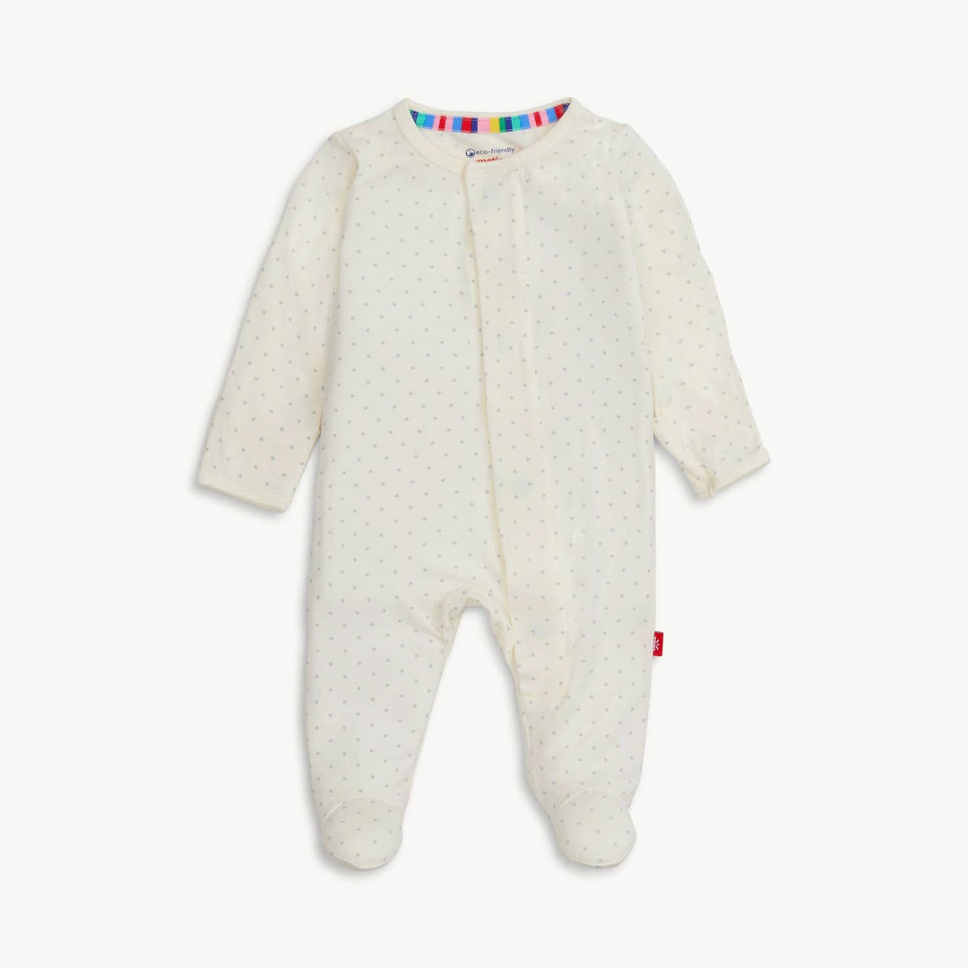 Cream Polka Dot Footie