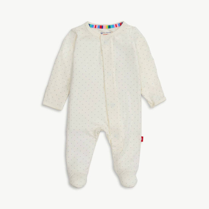 Cream Polka Dot Footie