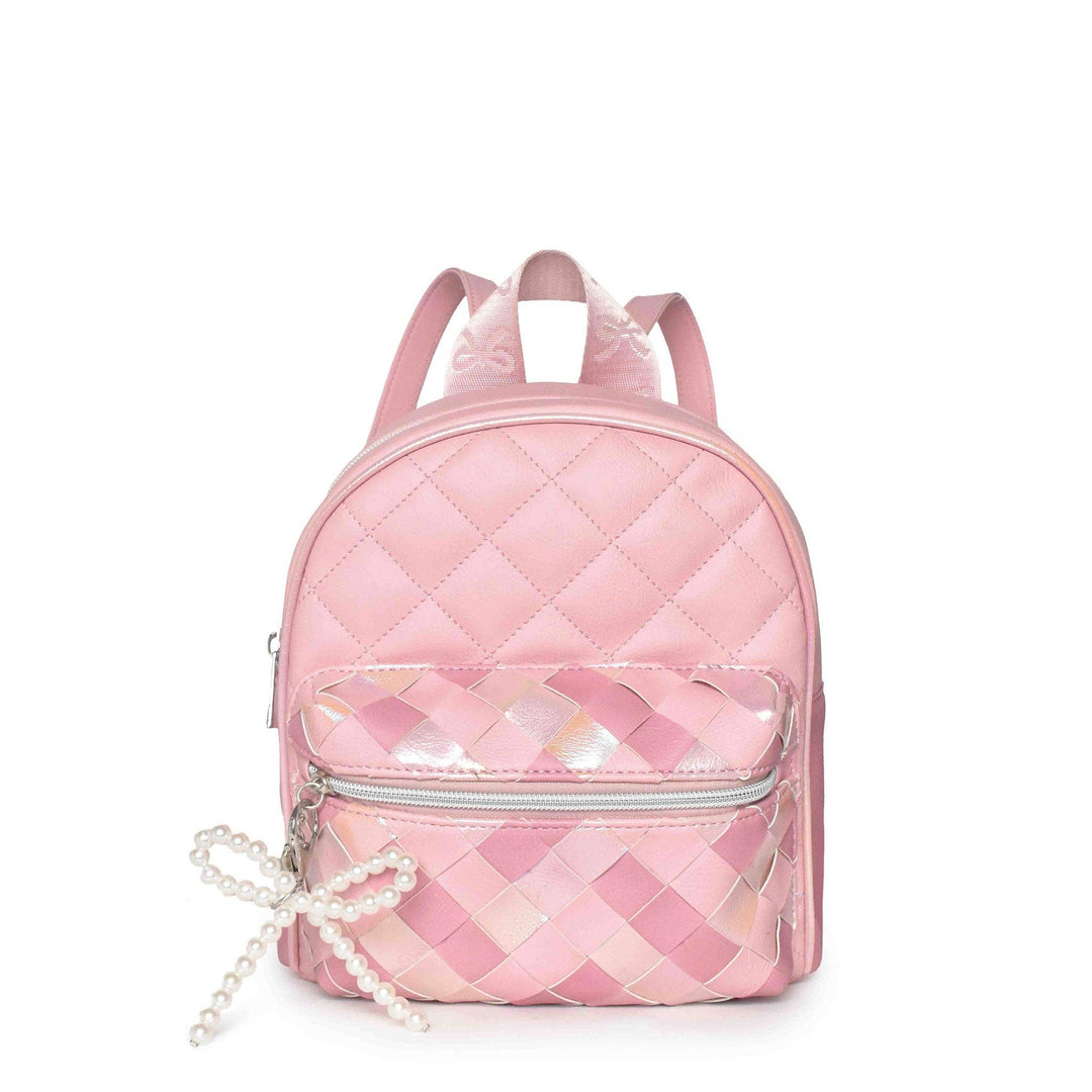 Metallic Gingham Mini Backpack