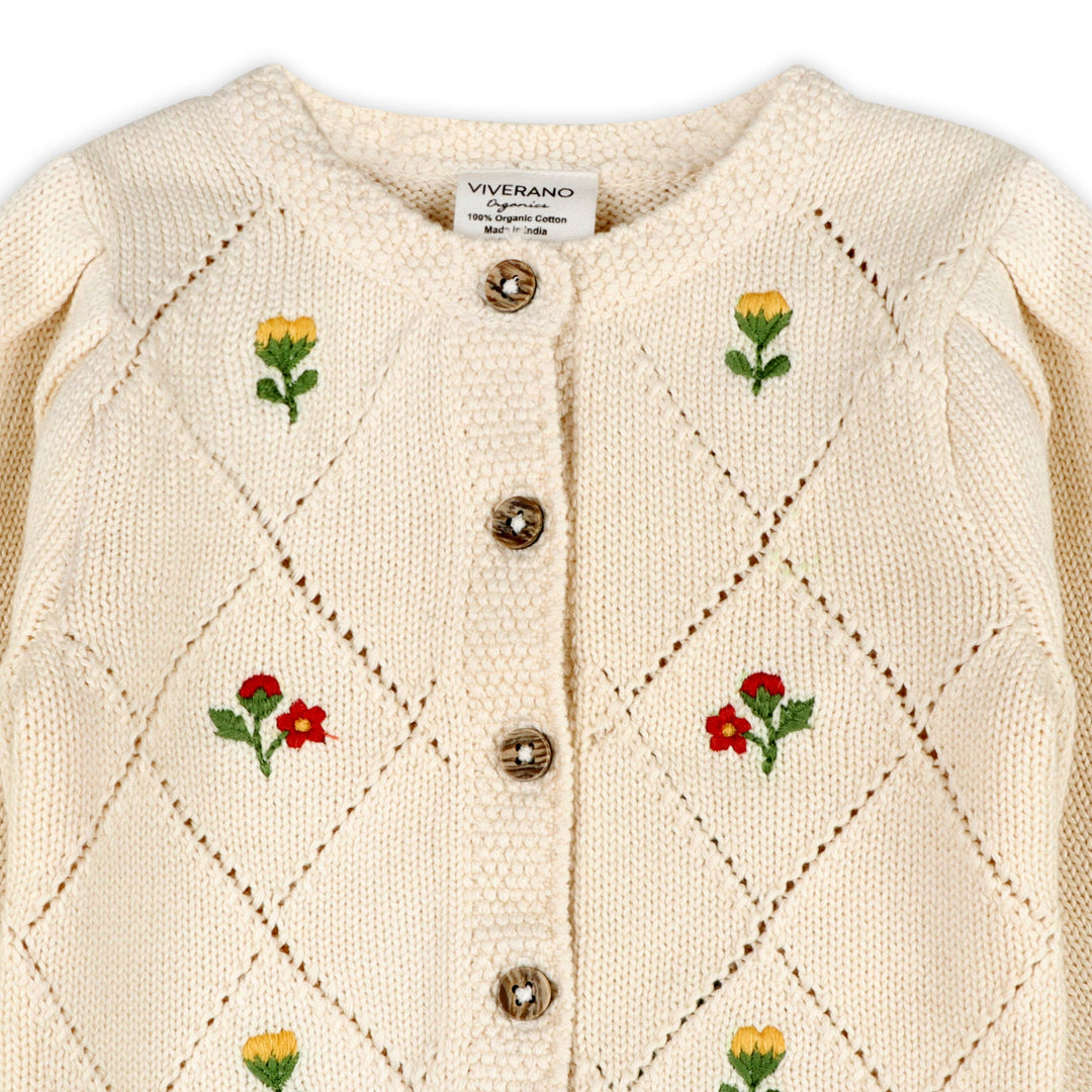 Lisa Floral Embroidered Baby Cardigan