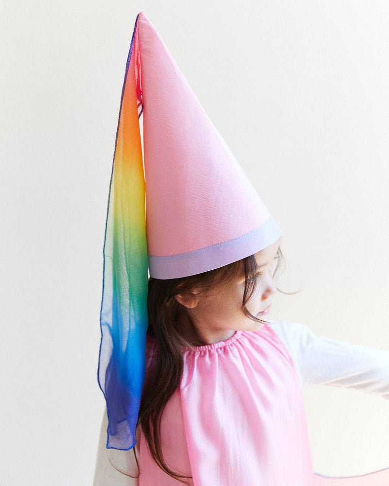 Silk Princess Hat - Pink/Rainbow