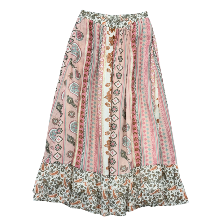 Ruffle Bottom Maxi Skirt - Willow Paisley