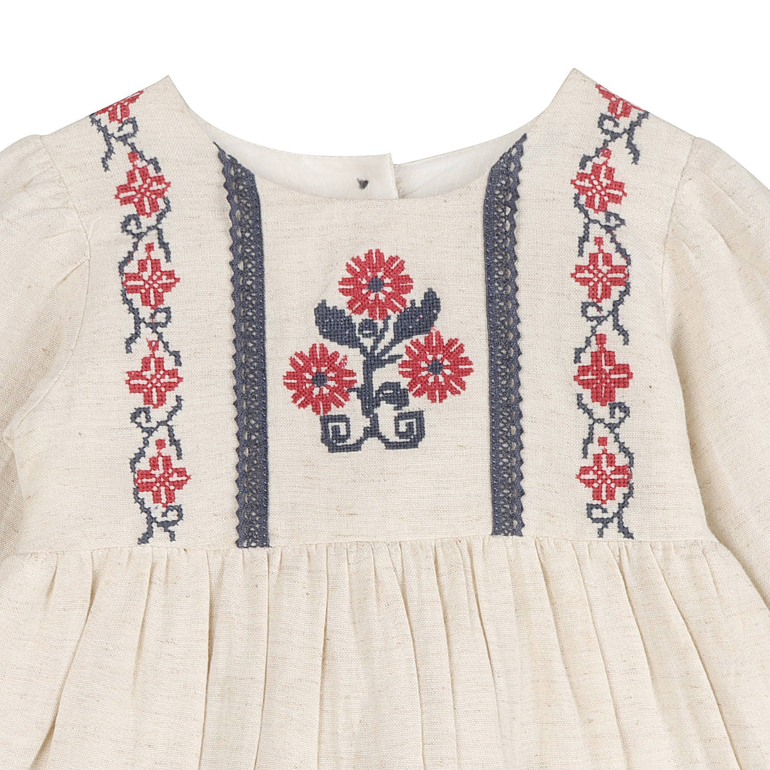 Eileen Embroidered Dress & Bloomer Set