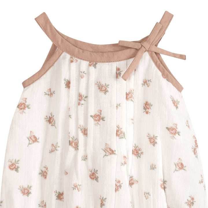 Tea Rose Floral Romper + Headband