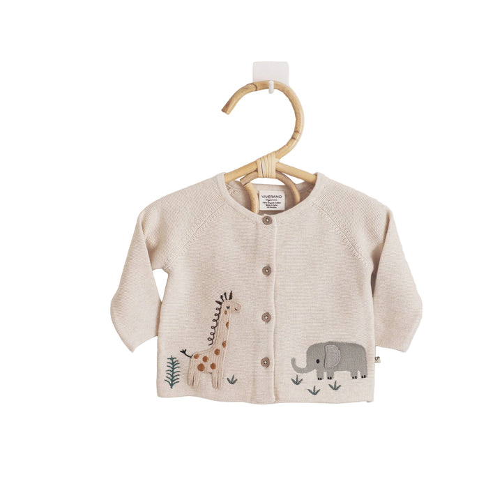 Safari Embroidered Cardigan - Natural
