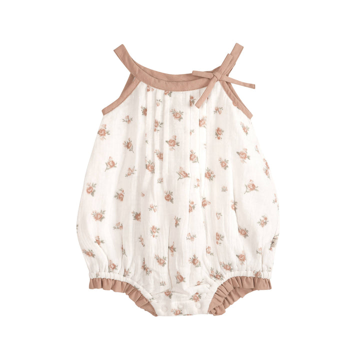 Tea Rose Floral Romper + Headband