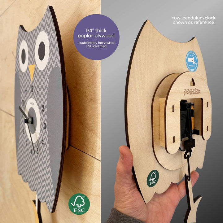 Mushroom Pendulum Clock - Wood