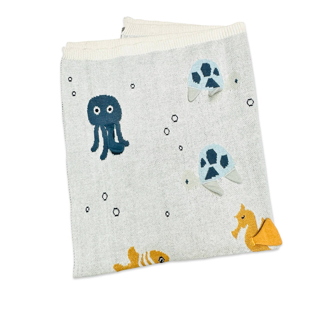 Ocean Life Organic Knit Baby Blanket