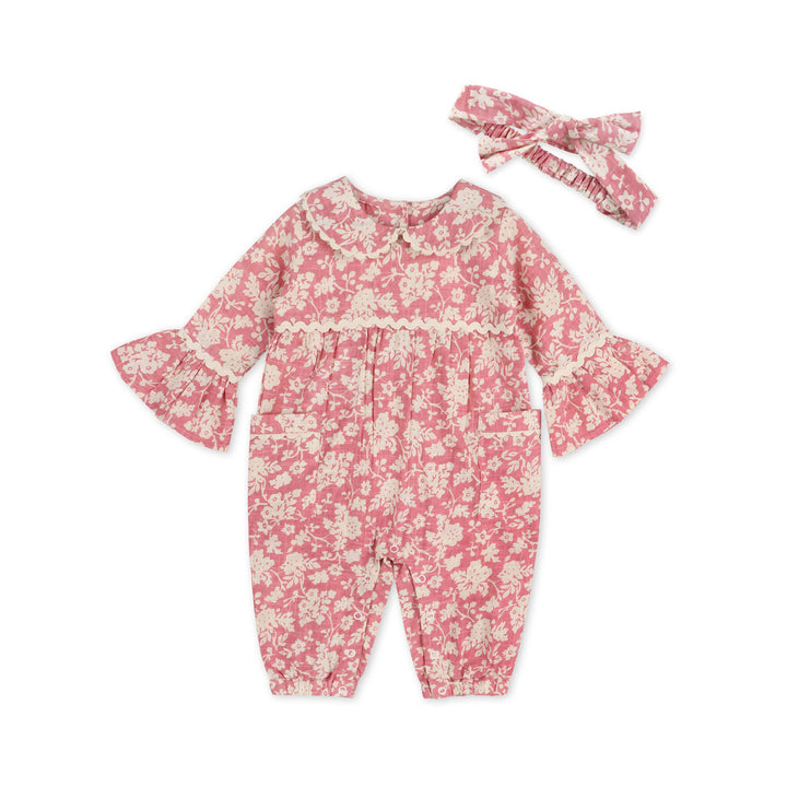 Beatrice Floral Jumpsuit & Headband