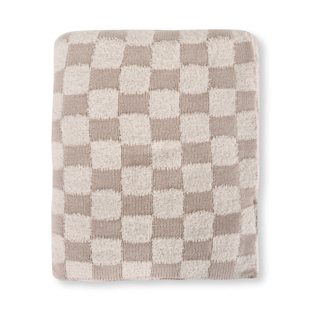 Checkered Sweater Knit Baby Blanket