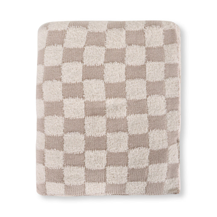 Checkered Sweater Knit Baby Blanket