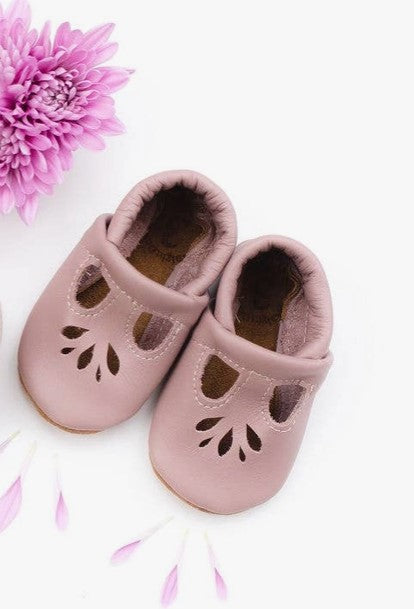 Lotus T-Strap Moccasin - Dusty Rose