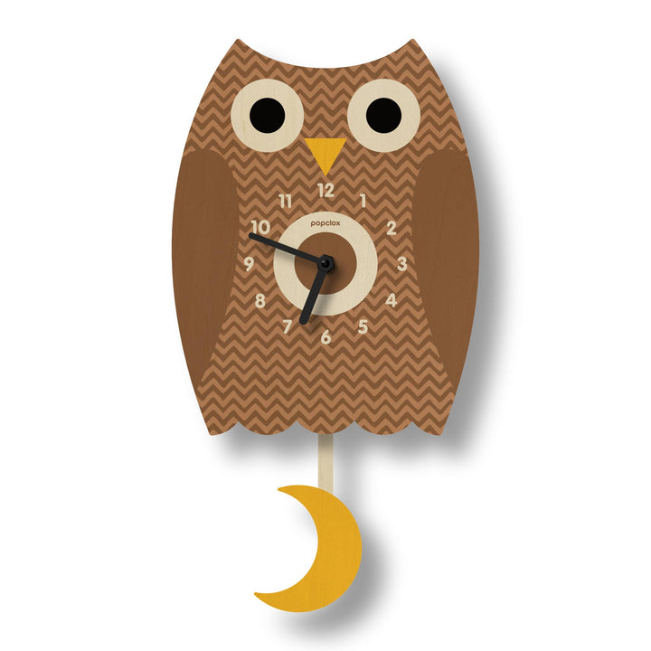 Owl Pendulum Clock - Wood