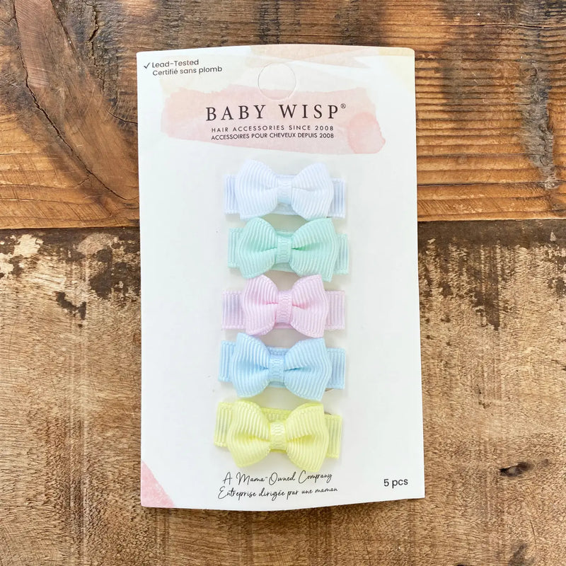 5 Tiny Tuxedo Bow Toddler Barrettes - Baby Shower