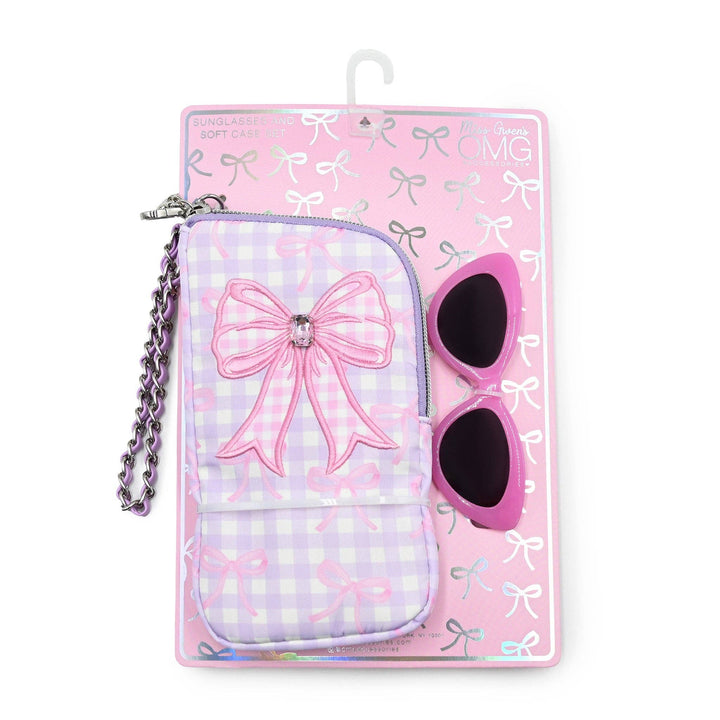 Pink Bow Wristlet Case and Sunglasses