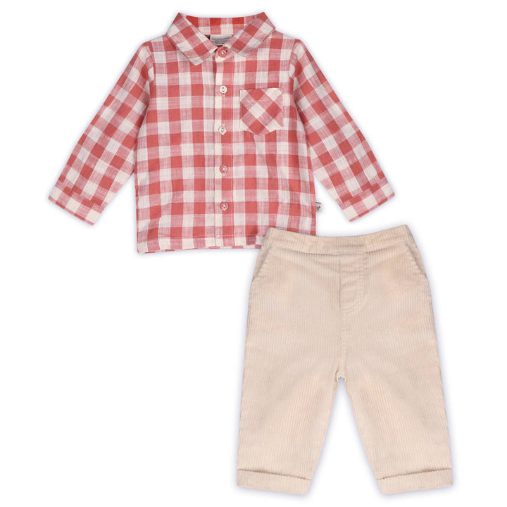 Arden Gingham Shirt & Cord Pant