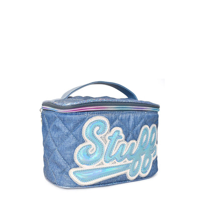 'Stuff' Denim Quilted Glam Bag