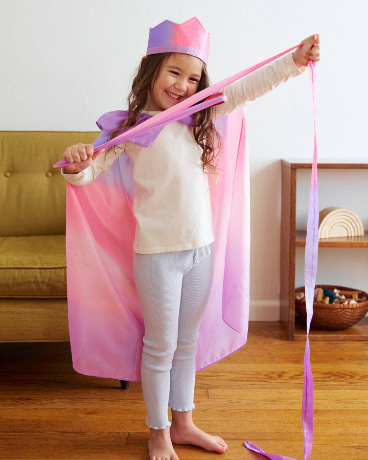 Blossom Cape - 100% Silk Pink + Purple Cape