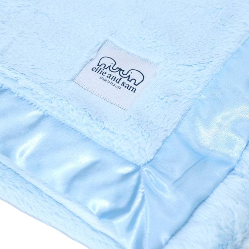 Luxury Satin (Border) Blanket - Blue 30" x 36"