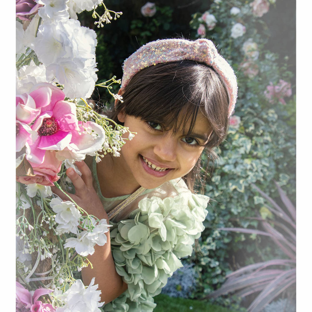 Pink Sequin Knotted Headband