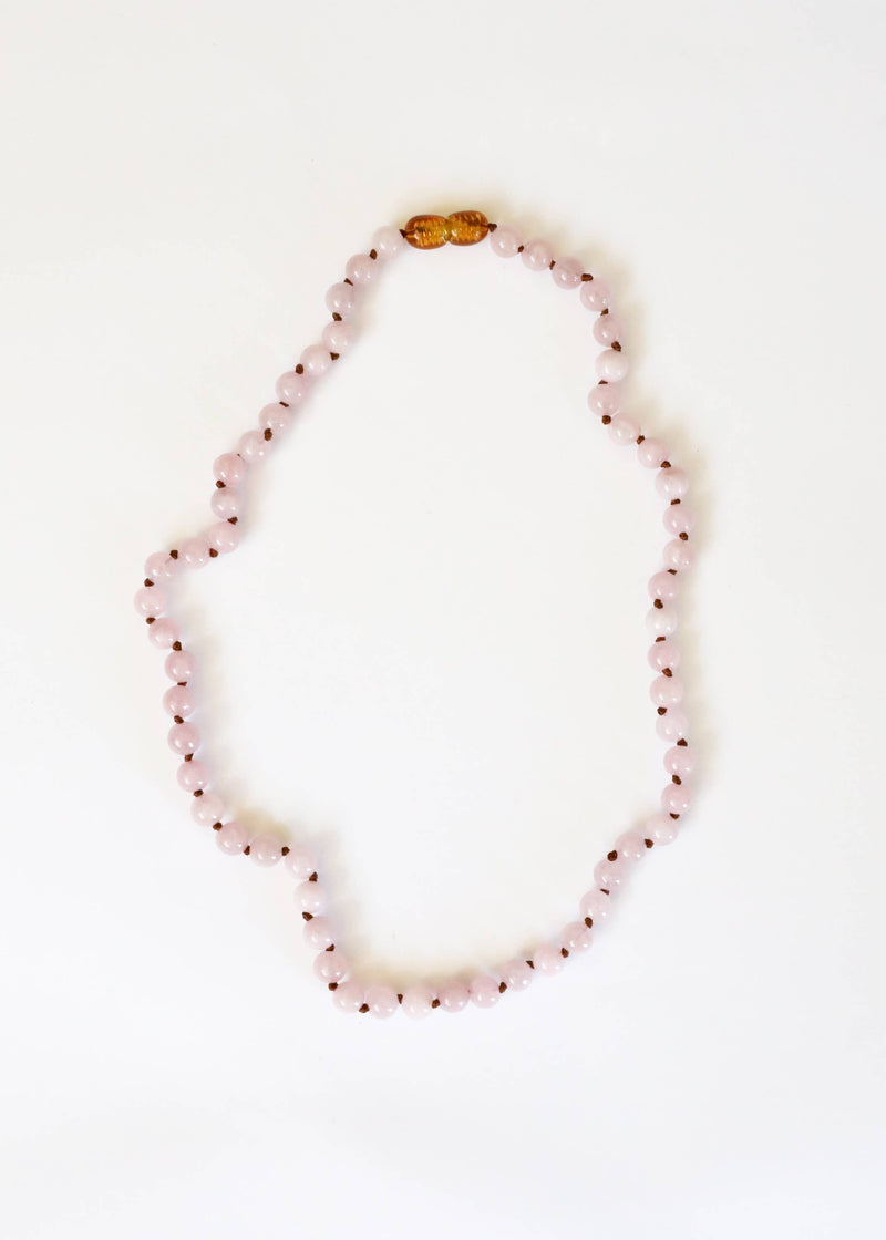 Pure Gemstone + Pink Rose Quartz || Beaded Necklace