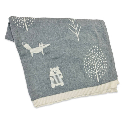 Into The Woods - Organic Cotton Knit Reversible Baby Blanket