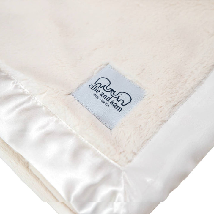 Luxury Satin (Border) Blanket - Ivory