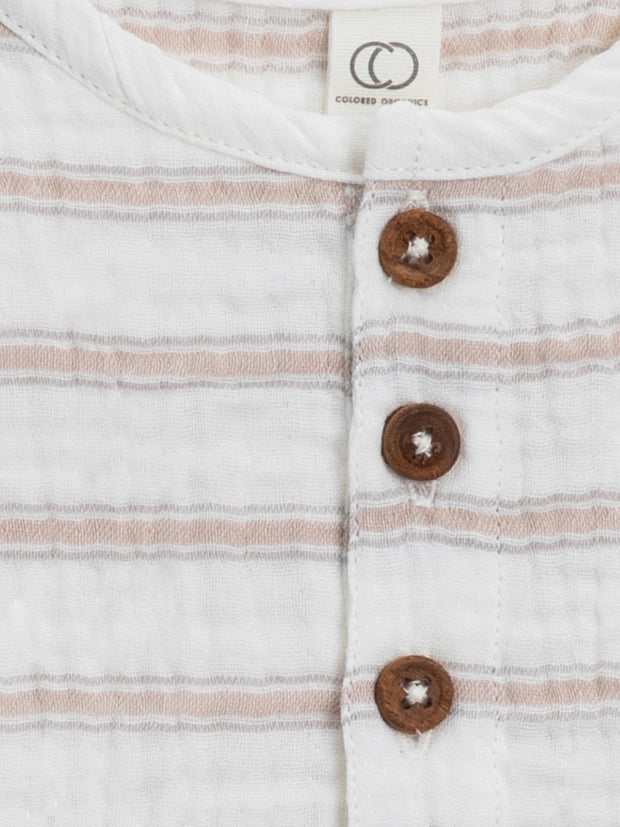 Dean Muslin Henley Tee - Arley Stripe