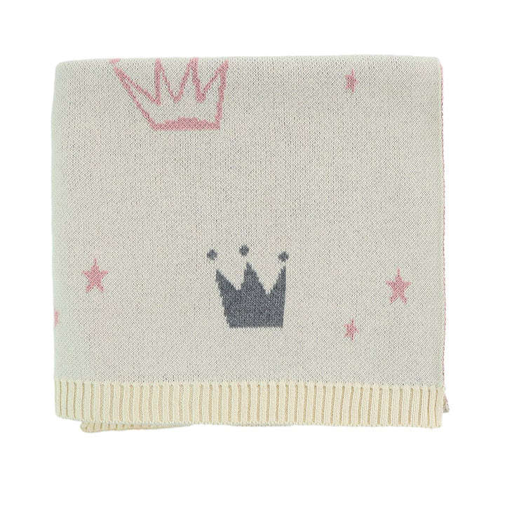 Organic Knit Baby Blanket - Sparkle Crown