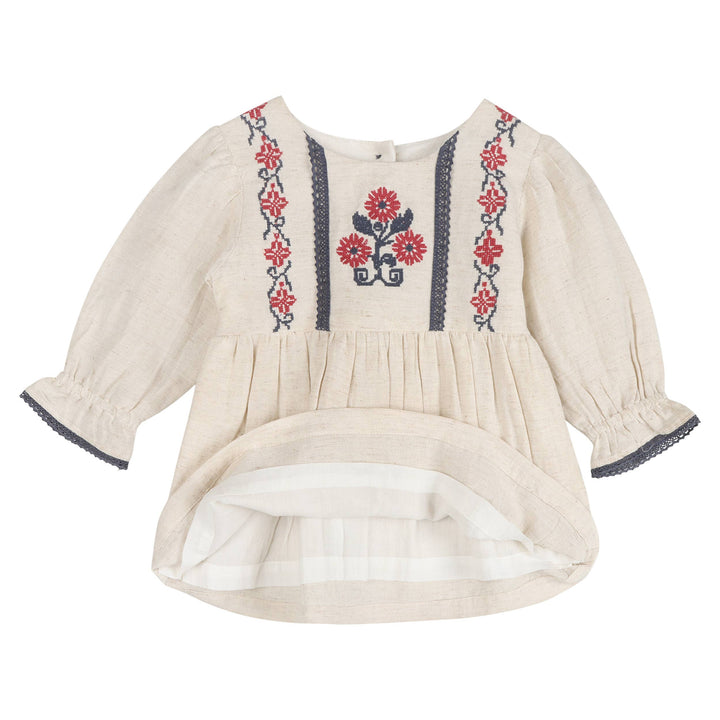 Eileen Embroidered Dress & Bloomer Set