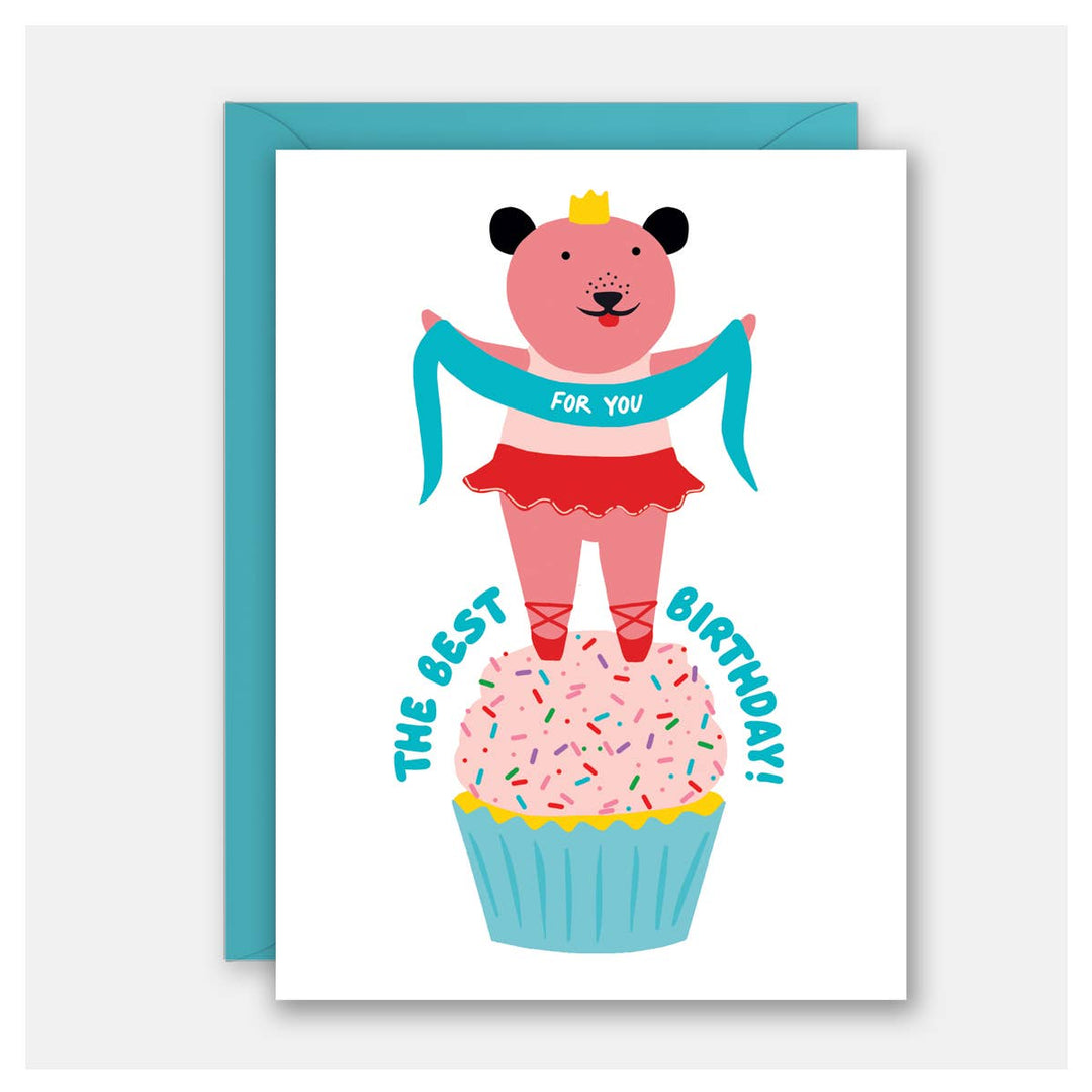 Ballerina Bear Birthday Card