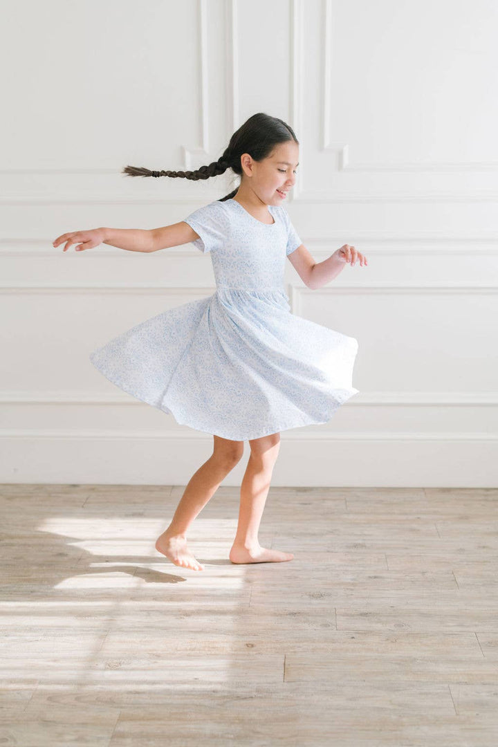 Classic Twirl Dress - Blue Bunnies