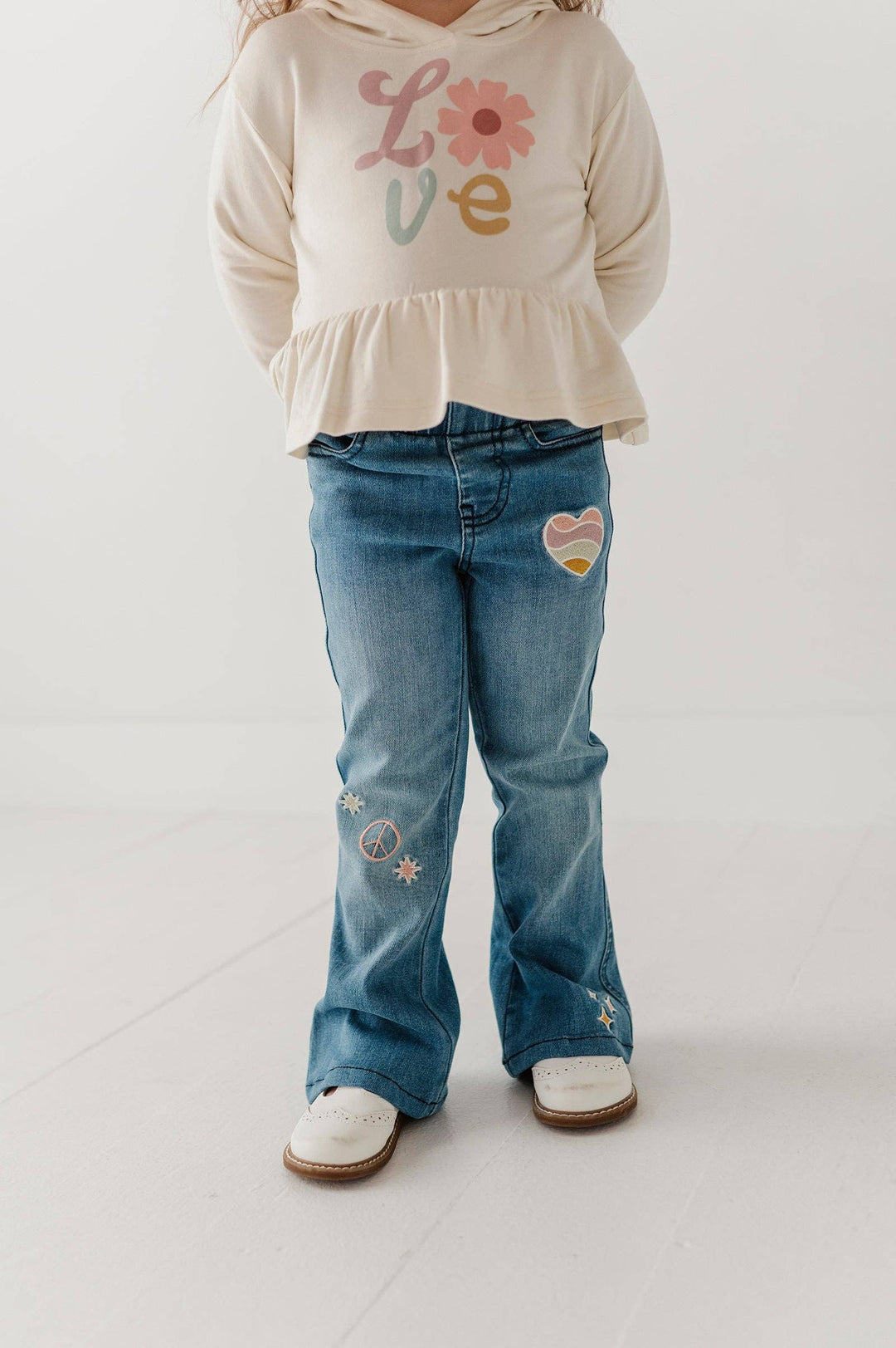 Girl's Flare Denim Jeans - Mid Blue