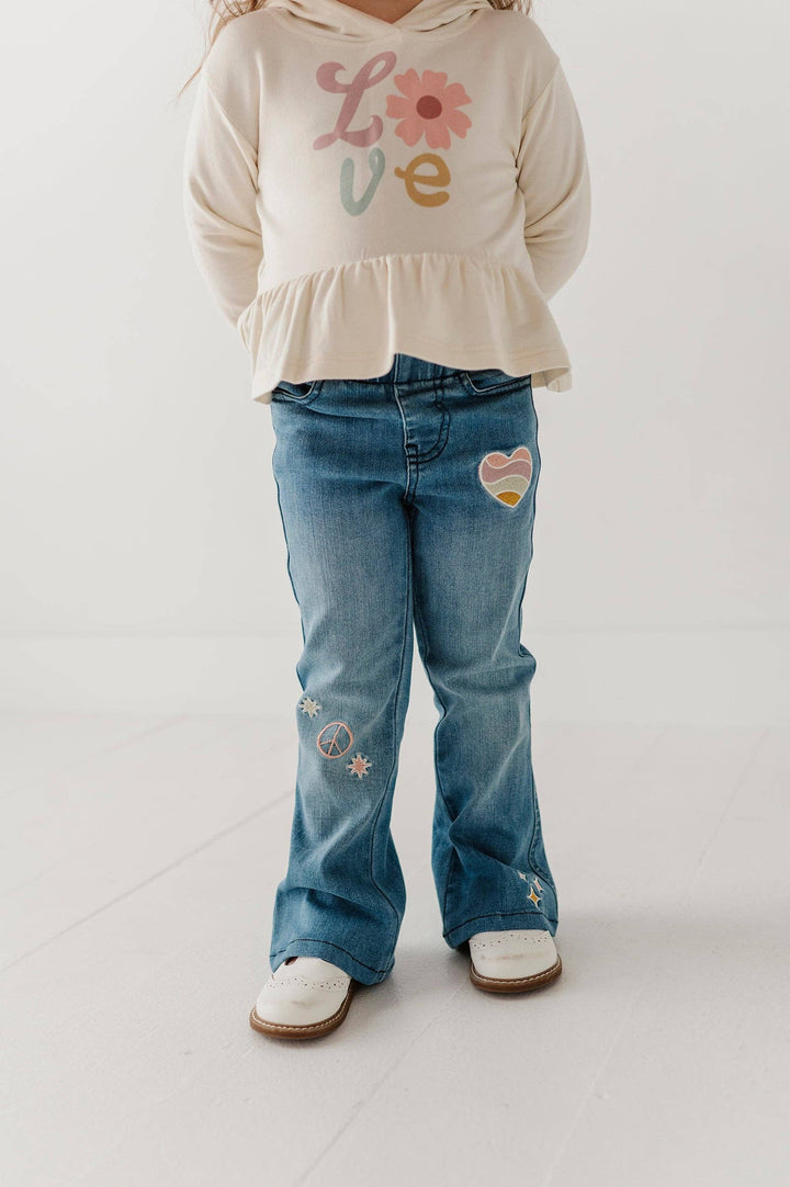 Girl's Flare Denim Jeans - Mid Blue