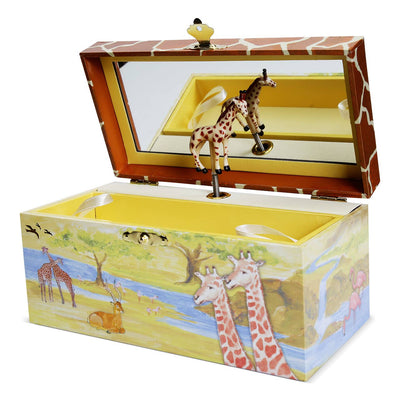 Giraffe Music Box with Pull Out Drawers & Mirror