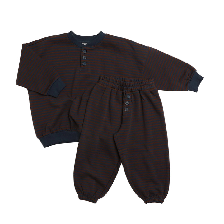Bailey Set - Blue/Chocolate Stripe