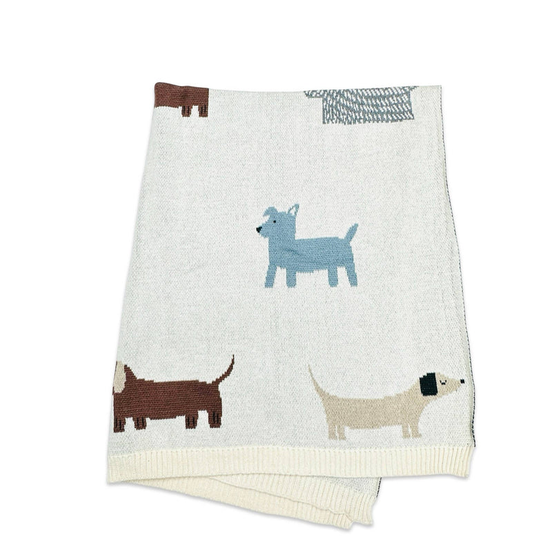 Buddy Dog - Organic Jacquard Sweater Knit Baby Blanket