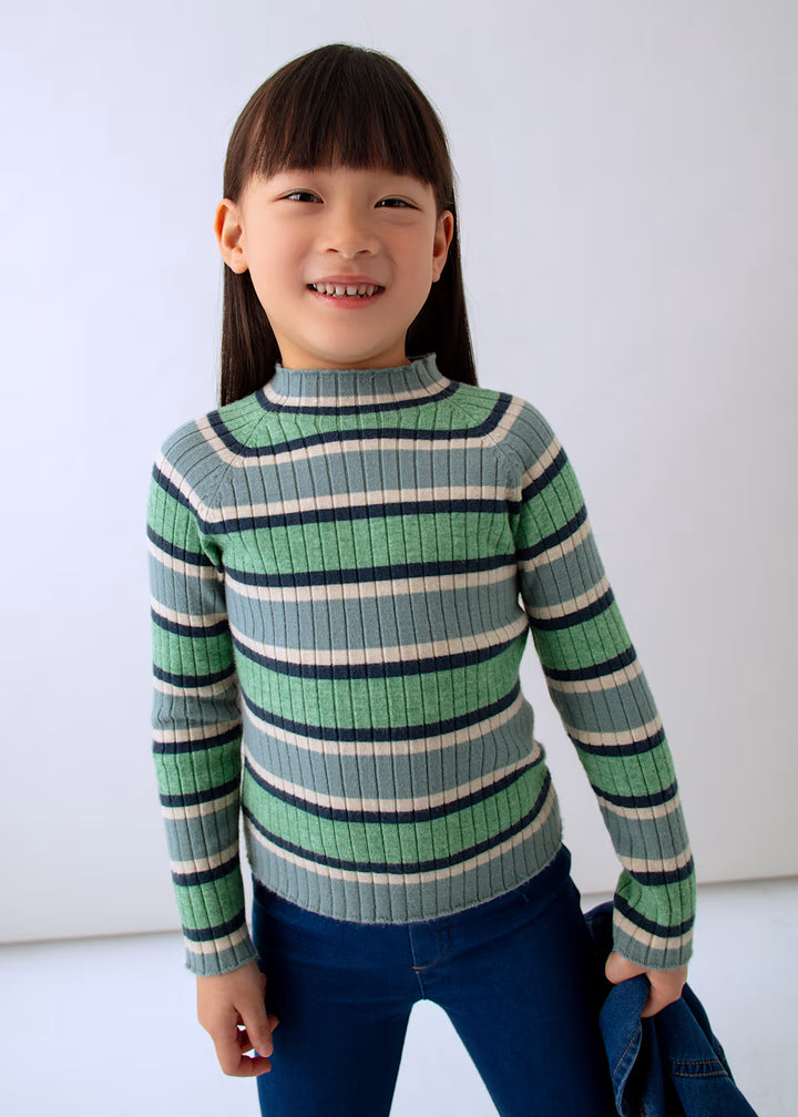 Mock Neck Striped Sweater