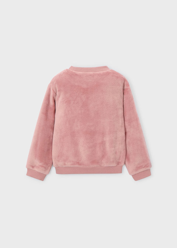 Floral Faux-Fur Sweatshirt