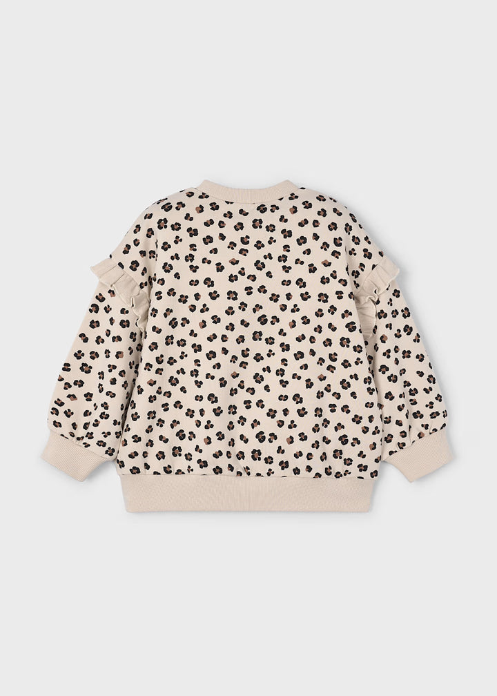 Cheetah Ruffle Sleeve Sweatshirt