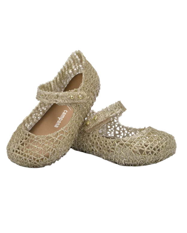 Campana Papel Flat - Gold Glitter
