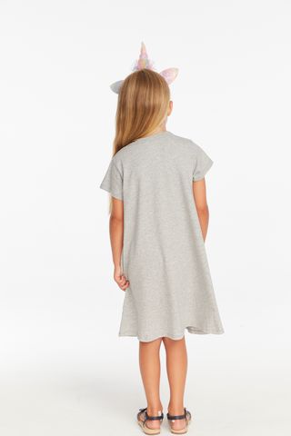 Gray Happy T-Shirt Dress