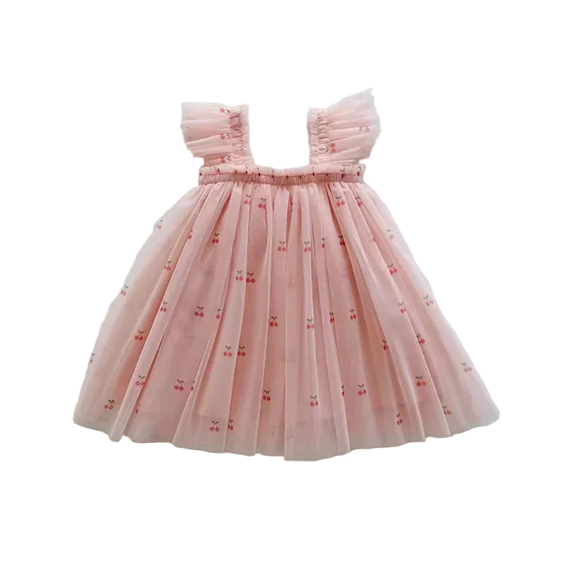 Petite Cherry Flutter Dress