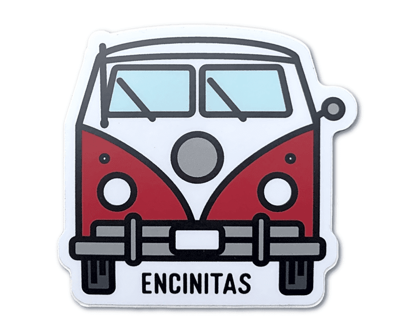 Encinitas Bus Front View - Vinyl Sticker