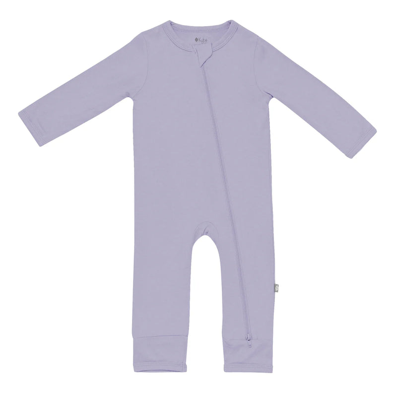 Solid Zippered Romper - Taro