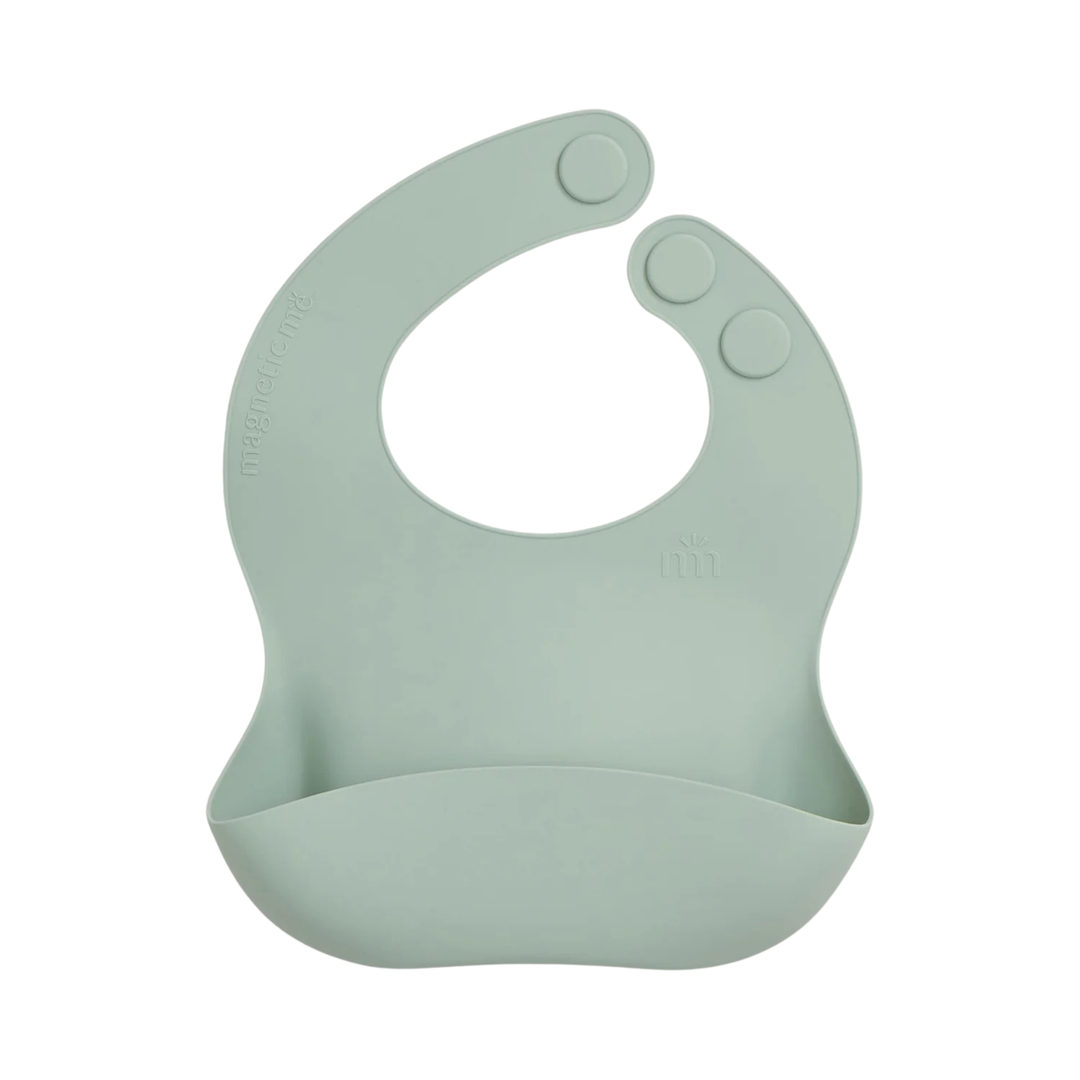 Magnetic Silicone Bib - Sage
