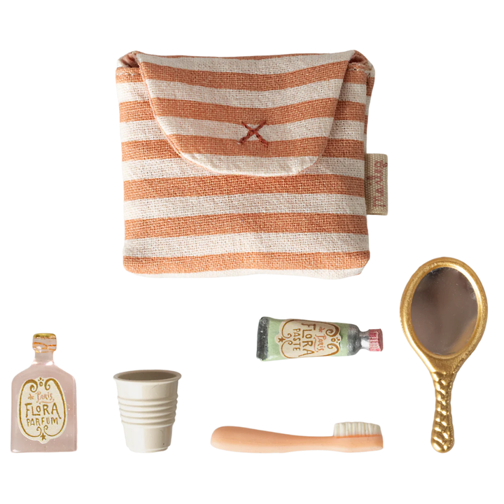 Tooth brush set in bag, Mouse - Red stripe