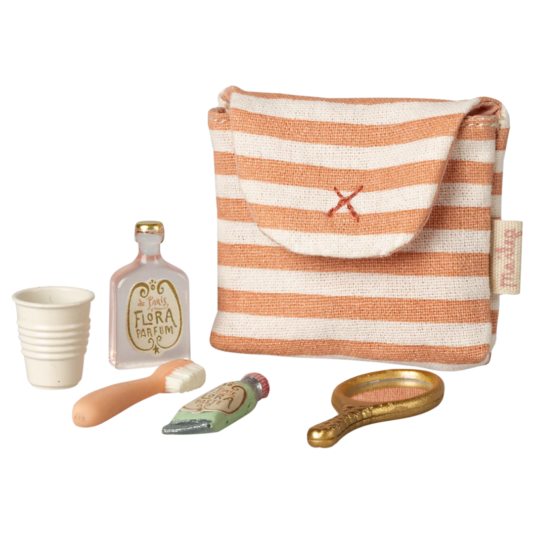 Tooth brush set in bag, Mouse - Red stripe