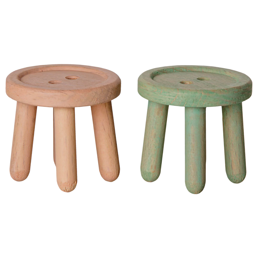 Stool set, Mouse - Light rose/Light mint