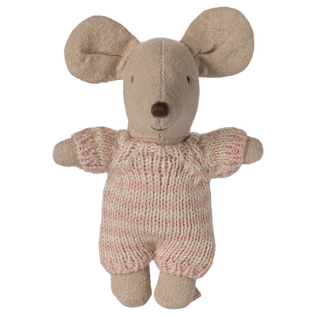 Baby mouse in carry cot - Rose